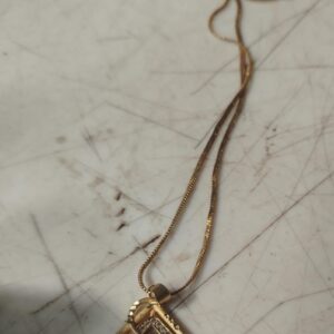 Gold Colour Pendant With Chain For Women