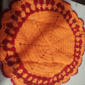 Woolen Hand Knit Beautiful Puja Thali Cover Thalposh Mustard