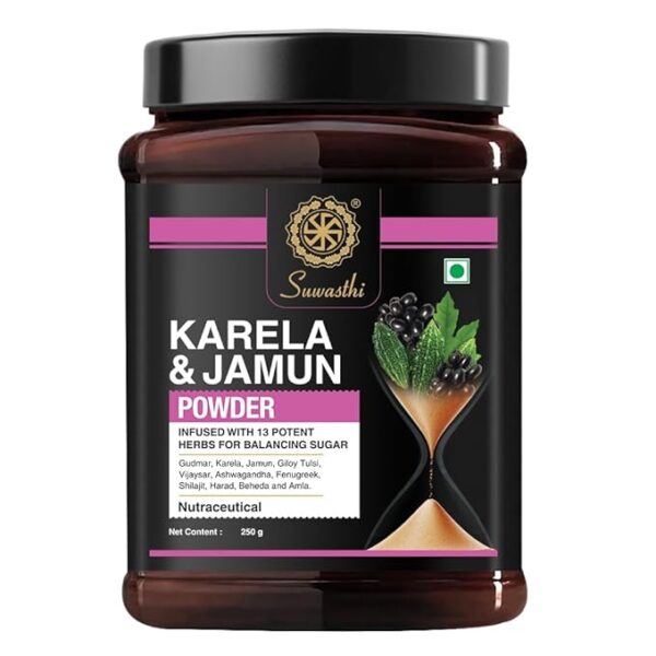 Suwasthi Karela Jamun Powder With 13 Potent Herbs Regulate Sugar Management 250 Gm