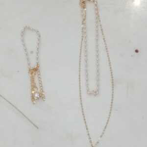 Artificial Neck Chain And Bracelet For Women Gold