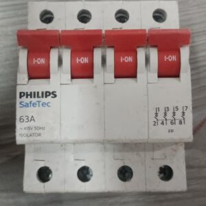 Philips Safetec Range 4 Pole Isolator 63 A Grey