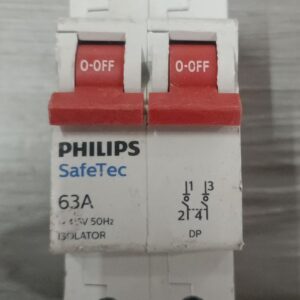 Philips Safetec Range 2 Pole Isolator 63 A Grey