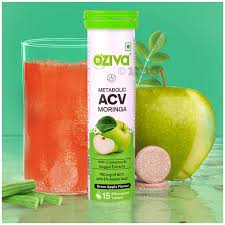 Oziva Acv Moringa Green AppleTo Control Cravings Apple Cider Vinegar Added Sugar 15 Tablets