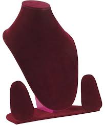 Necklace Jewellery Dummy Maroon Velvet Finish