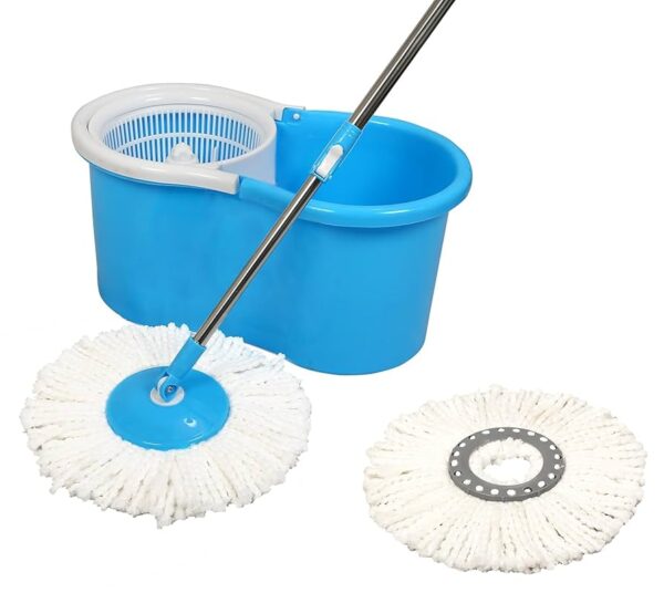 Spin Blue Bucket Mop Set With Additional Microfibre Refill