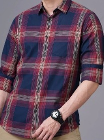 Slim Fit Tartan Checks Opaque Checked Pure Cotton Casual Shirt Size M