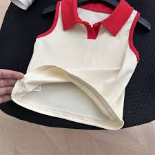 Summer Girls Lapel Sleeveless Top Size For 1 To 2 Year Kids