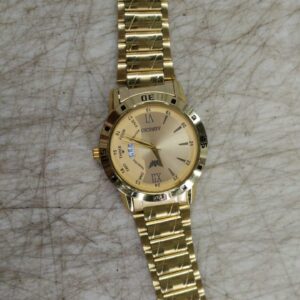 Golden Chain And Golden Dial Small Analog Watch For Men