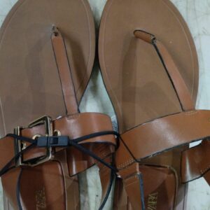 Zara Buckled Vinyl Heeled Sandals Size 37