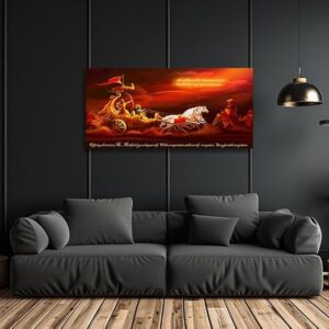The Seven Colours Krishna Geeta Gyan Canvas Painting Frame Frame 48 By 24 Inches Multi Colour