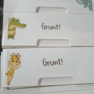 Kids White Printed 5 Drawers Box