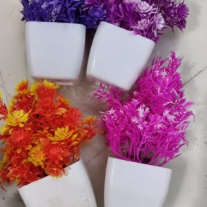 Litleo Plants For Home Office Desk Decor Small Multicolor Ballmum Artificial Flower Pot 4