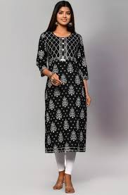 Women Kurte Black Size 38