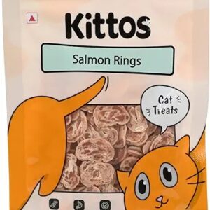 Kittos Salmon Rings Cat Treats Training Rewards Protein Rich Highly Digestible 35 Gm