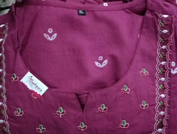 Women Kurti Color Purple Size Xl