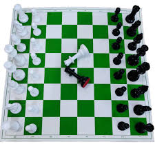 Green Cloth Velvet National Tournament Chess Set With Packing