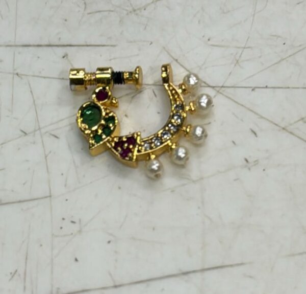 Stone Peacock Nose Pin New Design