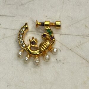 Stone Peacock Nose Pin New Design