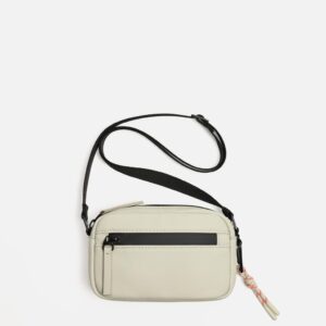 Zara Rubberised Crossbody Bag Bone Bite Color