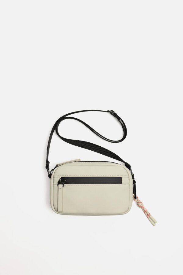 Zara Rubberised Crossbody Bag Bone Bite Color