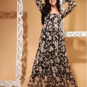 Drape And Dazzle Women Fit And Flare Black Midi Calf Length Dress Size L