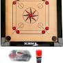 Heavy Wooden Gloss Finish Coins Powder Stricker 50 Cm Carrom Board