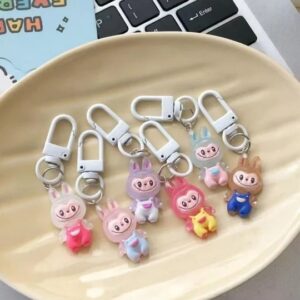 6Pcs Labubu Ring Bag Charm Set