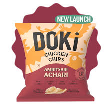 Doki Amritsari Achari Chicken Chips 30 Gm Pack Of 9