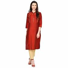 Women Kurte Red Size 32