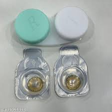 Gold Contact Lense With Free Lense Case Suitable For Women Girls Boys Mens