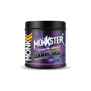 Musclemonk Monster Intense Pre Workout 300 Gram 30 Servings Blueberry Flavor