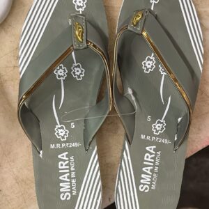 Women Green Colour Flat Fancy Slipper Size 5