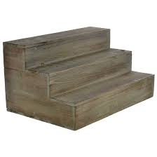 3 Step Display Riser Brown Wood Stair Display Riser