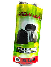 Green India Garbage Bags 63 Point 5Cm X 76 Point 2 Cm 15 Pcs