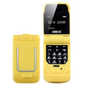 LONG CZ J9 Flip Mobile Phone Bluetooth compatible Dial Small Phone Supports 2G Network Yellow Phone