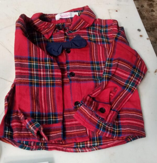 Hopscotch Red Checkered Shirt For Kids Size Nb