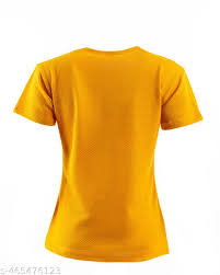 Yellow Color Queen Printed T Shirt For Women Size M