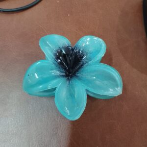 Flower Shaped Hair Claw Clip Sky Blue Colour