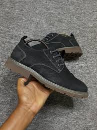 Leather Boat With Laces Non Slip Rubber Sole Shoes For Men Size 42
