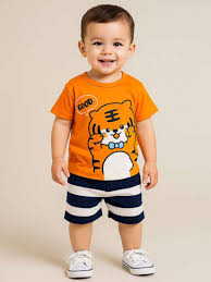 Lofn Printed Kids Clothing Sets Baby Boy Dress Size 22