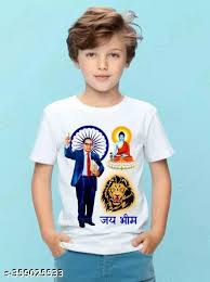 Dr Ambedkar Printed White T Shirt For Kids Size S