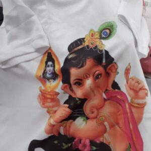 Ganpati Shiv White T Shirt For Boys And Girls Size 26