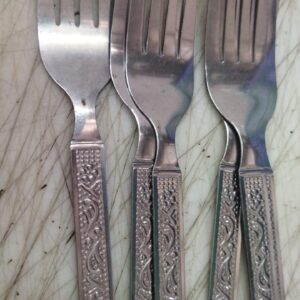 Stainless Steel Flower Design Fork Spoon Set Of 6
