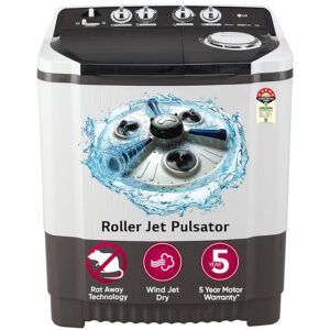 Lg 8 Point 0 Kg 5 Star Semi Automatic Top Loading Washing Machine Model No P8030 Sgaz Dark Gray