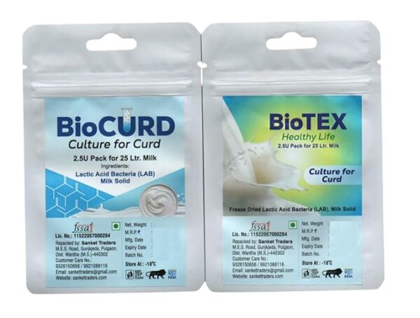 Bio Curd Biotex Curd Culture Pack 10U For 100 Ltr Milk Pack Of 20