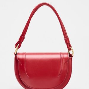 Zara Maroon Contrast Topstitch Crossbody Bag For Women