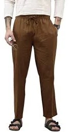 Qasida Mens Cotton Trouser Pant Brown Size L
