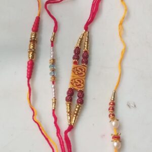 Beautiful Rakhi For Brother 4 Pcs Red