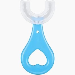 Bqb Wrapped U Shaped Toothbrush For Kids Blue
