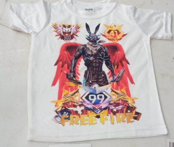 White Printed Kids T Shirt Size 22